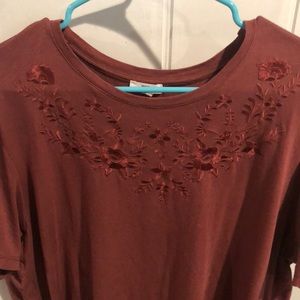 Rose pink flower tee shirt